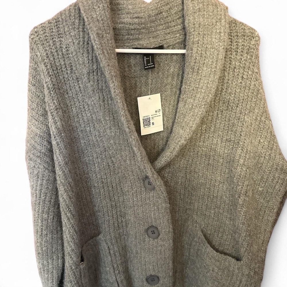 Forever 21 Gray Button-Up Cardigan - Picture 2 of 2